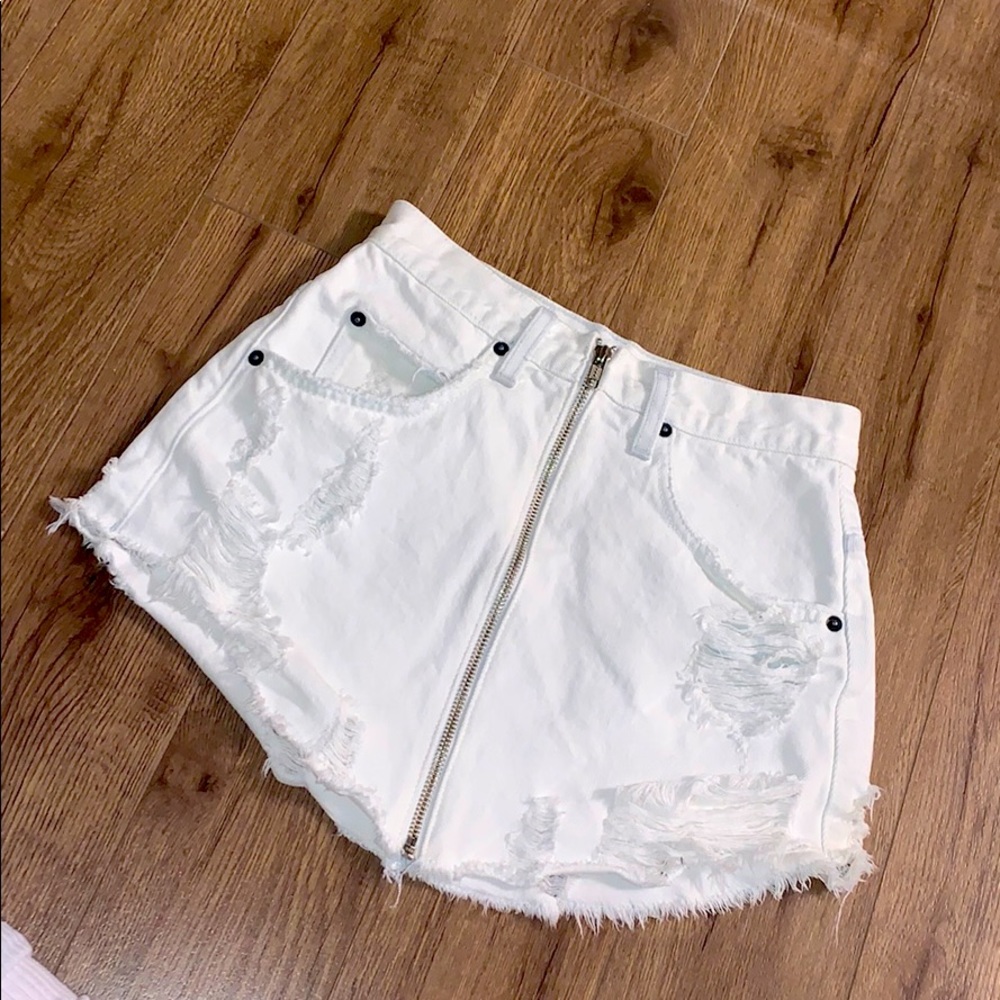 White LF Denim Skirt